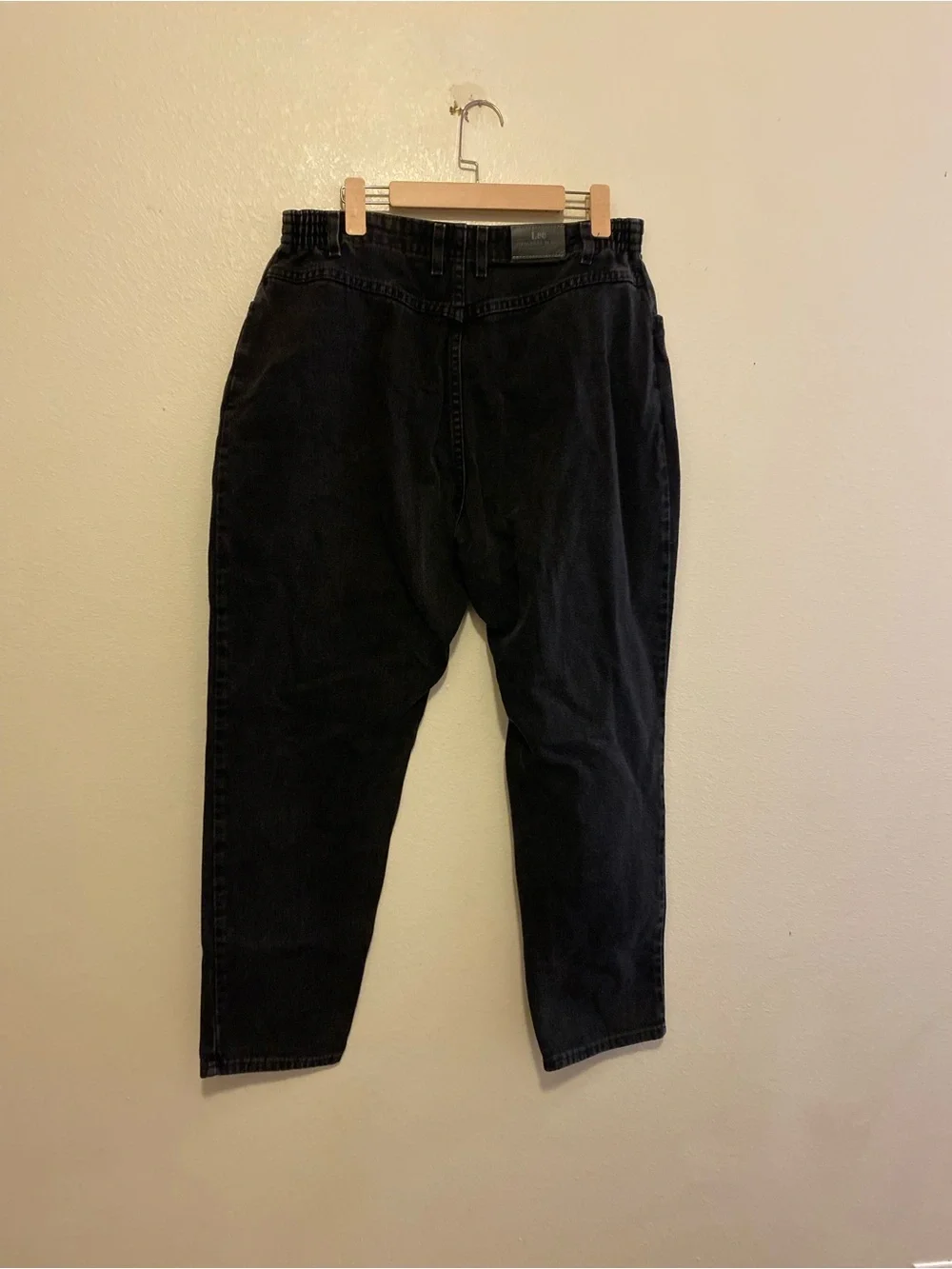 Lee Black Denim Jeans with Brass Zipper